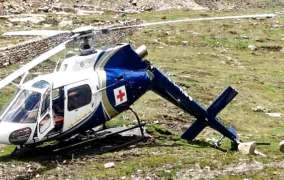 लैंडिंग के समय हेली एम्बुलेंस दुर्घटनाग्रस्त, केदारनाथ
