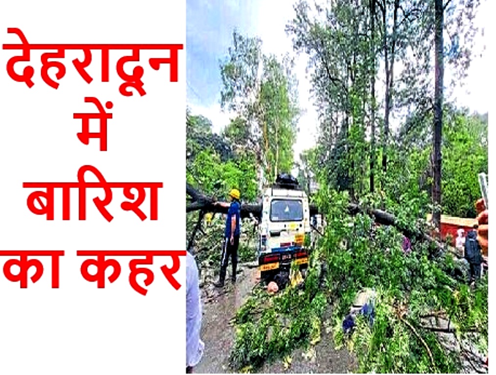 देहरादून -दून में बारिश का कहर पेड़ गिरने से एक की मौत