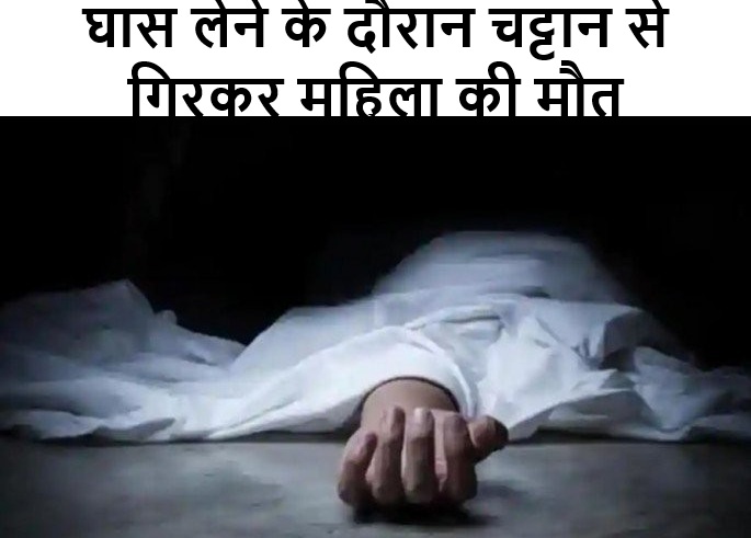 घास लेने के दौरान चट्टान से गिरकर महिला की मौत