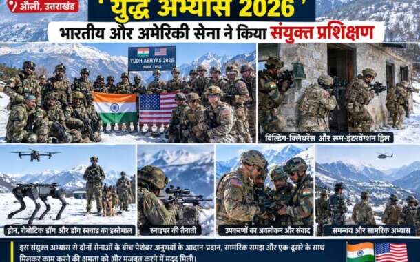 औली में ‘युद्ध अभ्यास 2026’, आतंकवाद विरोधी ऑपरेशन का संयुक्त प्रशिक्षण