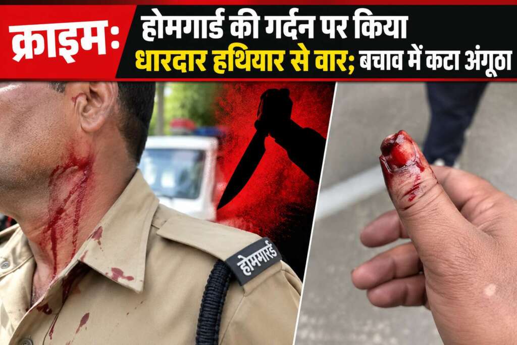 होमगार्ड पर जानलेवा हमला, गर्दन पर किया धारदार हथियार से वार; बचाव में अंगूठा घायल